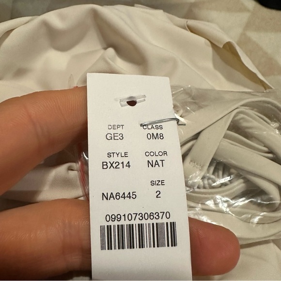 J crew natural Matte ruched one-piece swimsuit with ruffles - Picture 6 of 6